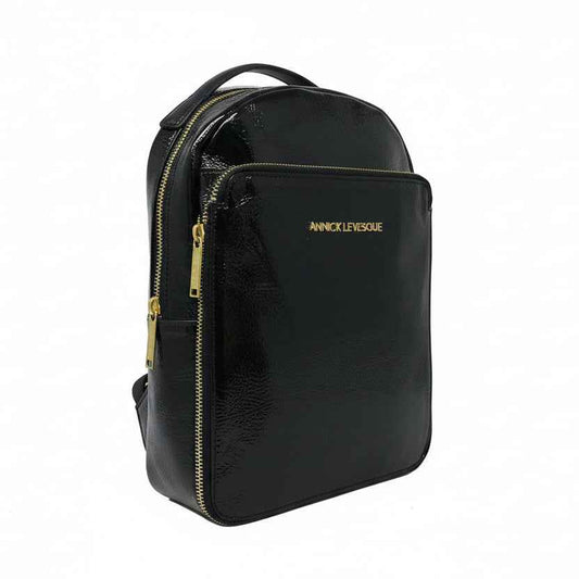 Sac à dos en cuir Noir Patin Souple, Alice