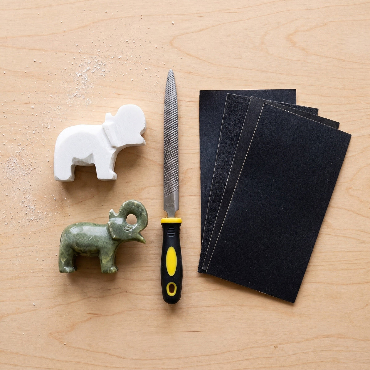 Soapstone Carving Kit - Make 3D Art 🦉🐢🐈 Choose Your Animal