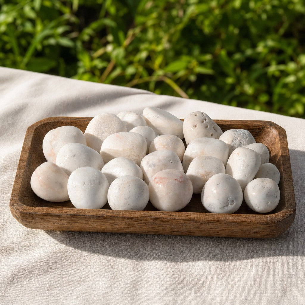 Scolecite Tumbled Stones - India