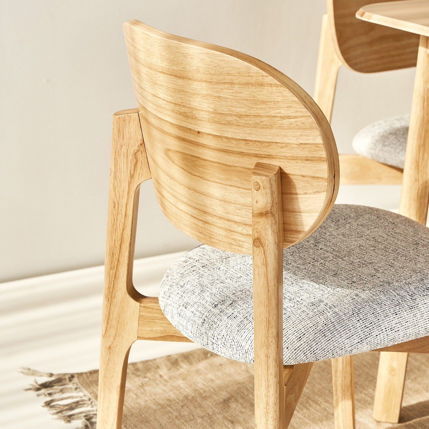 Serena Oak Veneer Dining Set with 4-6 Ergonomic Rubberwood Chairs