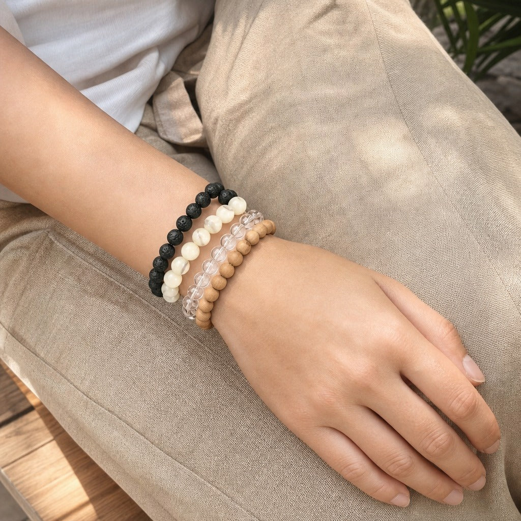 Shell White Round Bracelet - 8mm