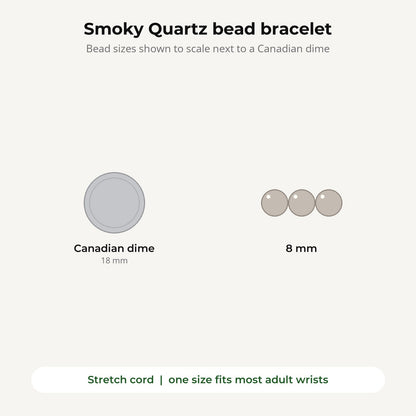 Smoky Quartz Round Bracelet - 8mm