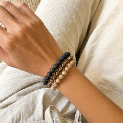 Smoky Quartz Round Bracelet - 8mm