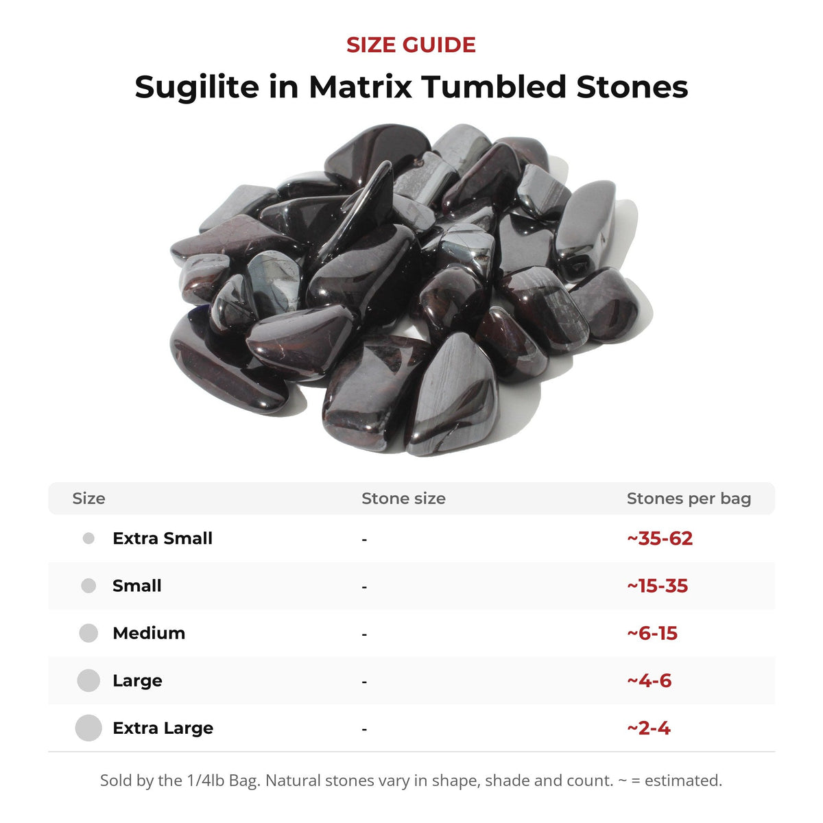 Sugilite in Matrix Tumbled Stones