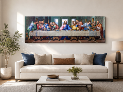 Last Supper Canvas Wall Art | Da Vinci Fine Art Print | RGB Varnish | Gallery Wrap & Gold Frame