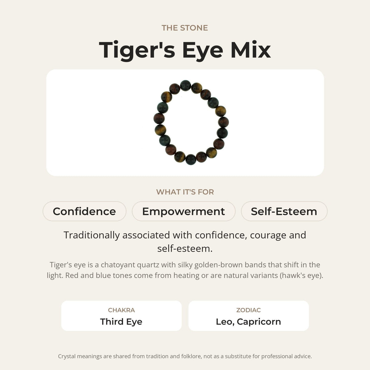 Tiger Eye Mix Round Bracelet - 10mm