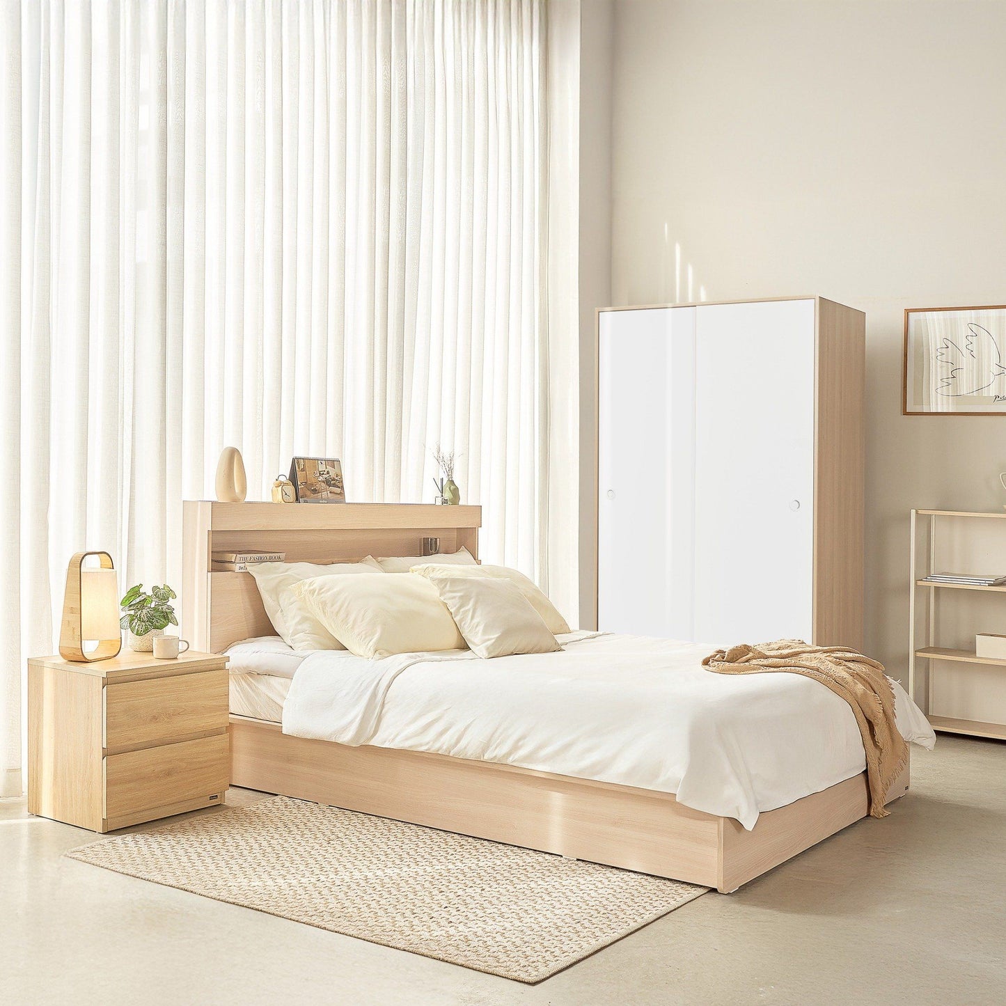 Vienna Bedroom Set: Storage Bed & Sliding Wardrobe Combo