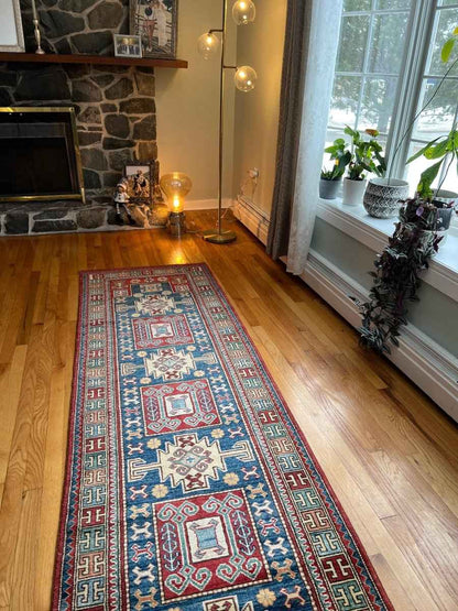 Vintage Kazak Runner | 9' 7" x 2' 9"