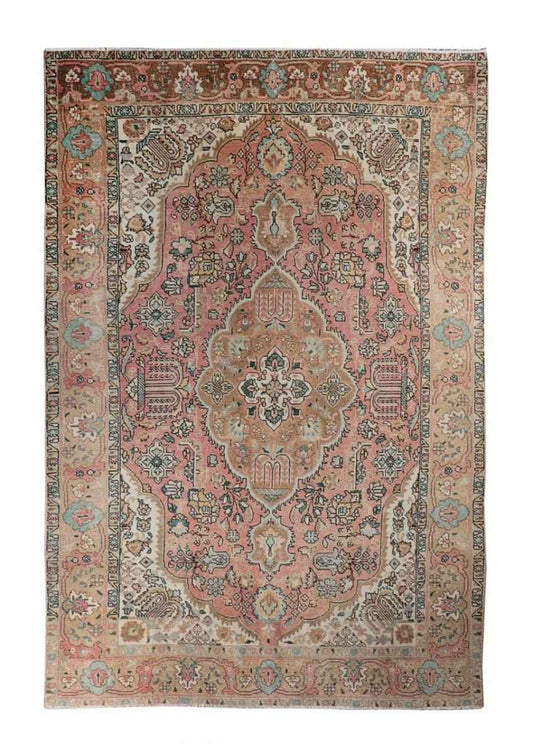 On hold for Kristen | Vintage Tabriz Rug | 6' 4" x 10'