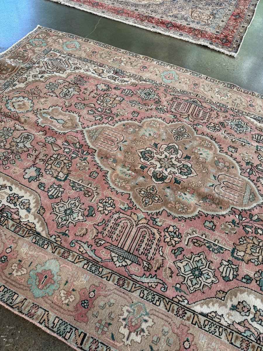 On hold for Kristen | Vintage Tabriz Rug | 6' 4" x 10'