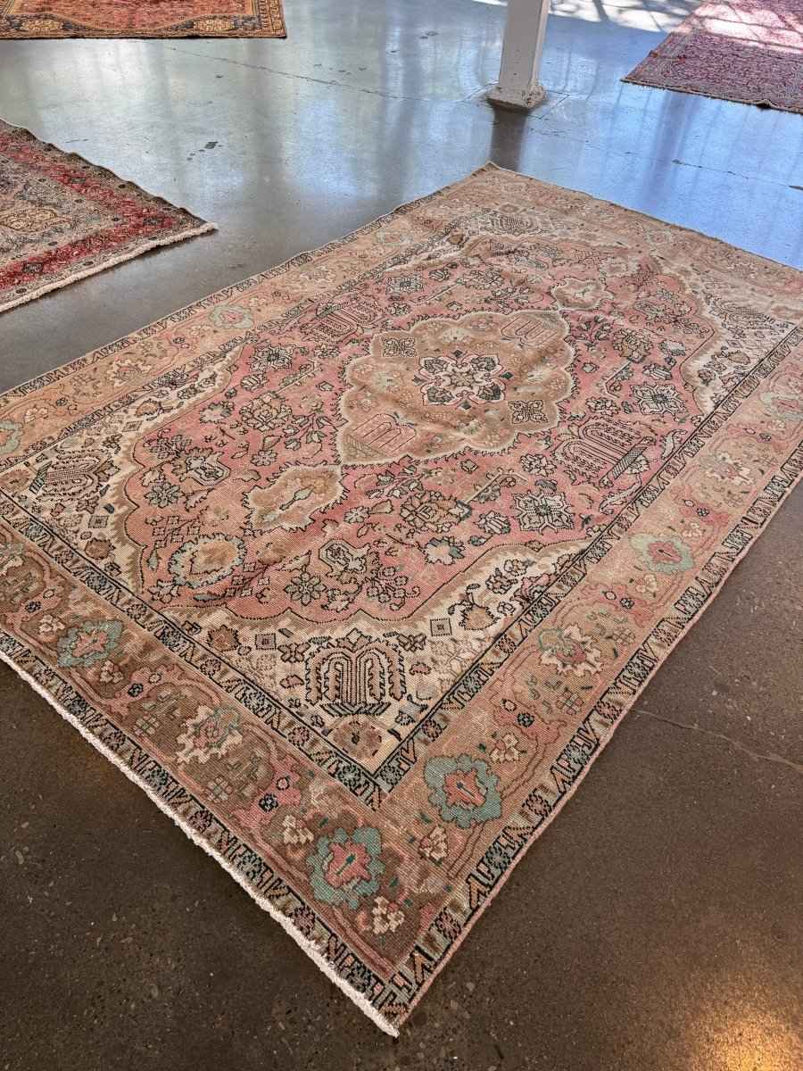 On hold for Kristen | Vintage Tabriz Rug | 6' 4" x 10'