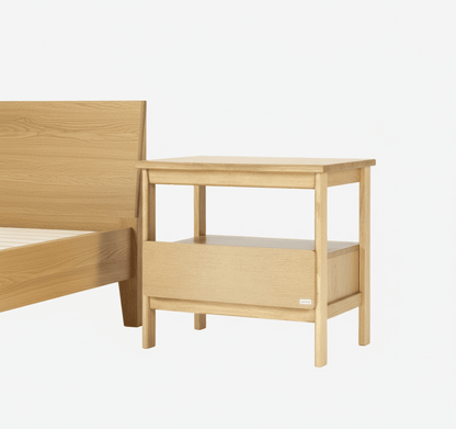 Vline 801 Natural Oak Wood Bedside Table